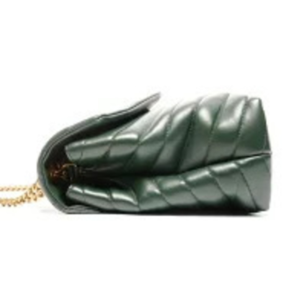 Yves Saint Laurent Monogram Matelasse Chevron Loulou Leather Shoulder Bag Green - Picture 2 of 13